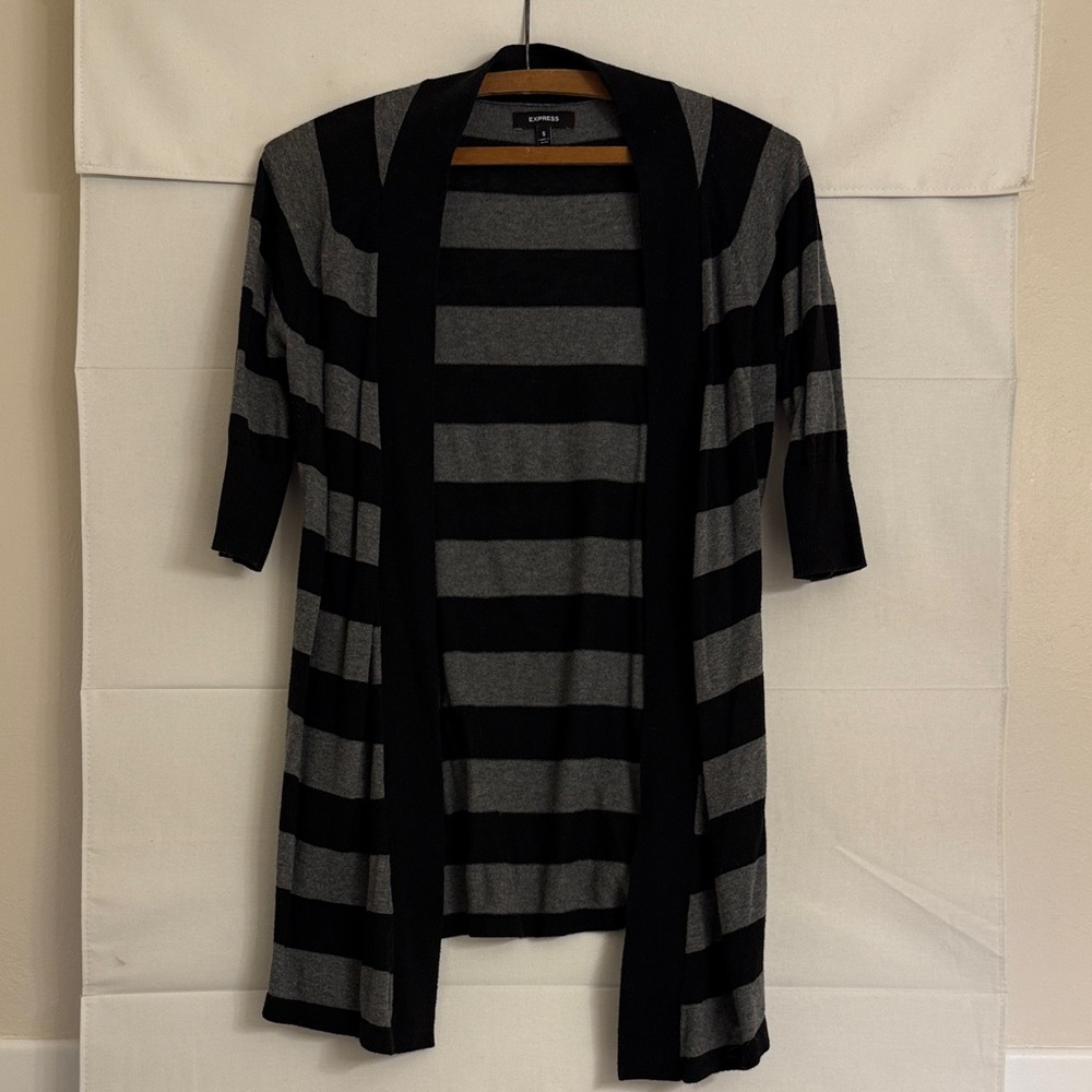 Express Black and Gray Women's Cardigan